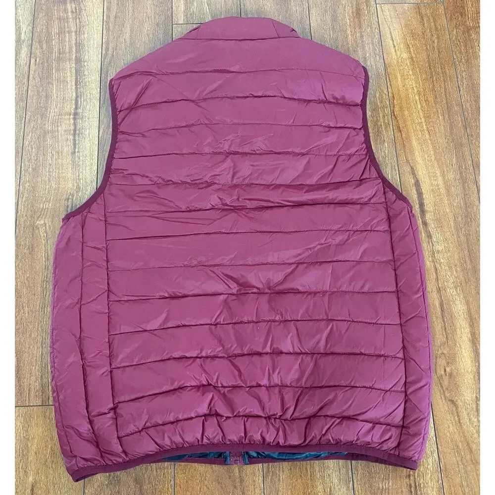 Men Saddlebred full zip-up lightweight down feather puffer vest coat, L